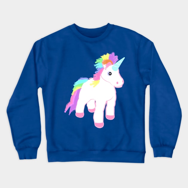 Rainbow Baby Unicorn Crewneck Sweatshirt by evisionarts